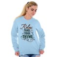 thumbnail image 5 of Relax Take Your Thyme Gardening Pun Women Crewneck Sweatshirt Brisco Brands 3X, 5 of 6