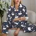 thumbnail image 6 of Sikiie Swan And Flowers1 Women's Long-Sleeve Shirt and Full-Length Bottom Pajama Set (s-xxl)-Medium, 6 of 7