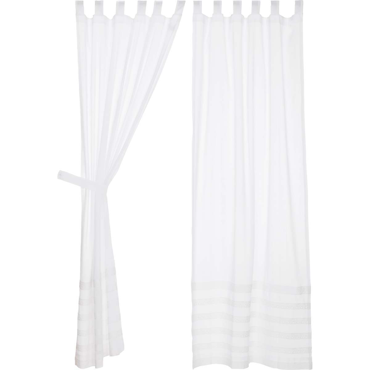 Farmhouse Window Quinn White Tab Top Panel Pair
