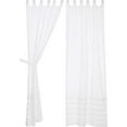 thumbnail image 2 of Marshmallow White Farmhouse Curtains Quinn Tab Top Cotton Tie Back(s) Lace Sheer Solid Color Panel Pair, 2 of 3