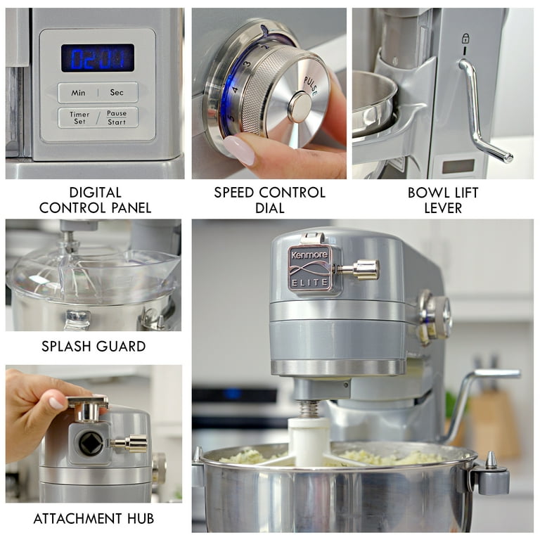 Kenmore Elite 6qt Stand Mixer 600W with Digital Countdown, 10