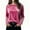 Pink, variant on Karight Velvet Tops for Women Long Sleeve Crew Neck Tshirts Casual Loose Fit Tunic Blouses Elegant Party Dressy Outfits