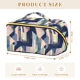 thumbnail image 4 of FORMRS Makeup Bag Travel Cosmetic Organizer for Women Fold Flat Zipper Pouch with Handle, Pink Stripes, 4 of 8