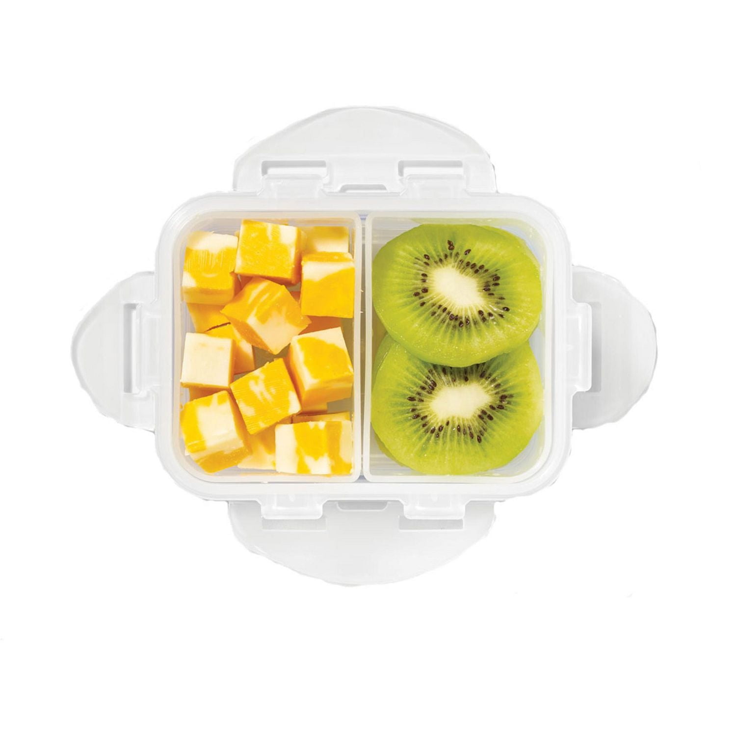 Starfrit LocknLock Rectangular Divided Container, 11oz / 350ml, 2-Compartment Removable Divider, Airtight Leakproof, BPA-Free Polypropylene, Microwave Freezer Dishwasher Safe, Keep snacks fresh and separate with the Starfrit LocknLock 11oz divided container. Two airtight compartments prevent spills and mixing. Made from BPA-free, durable polypropylene, it's microwave, freezer, and dishwasher safe—perfect for on-the-go meals and meal prepping.