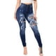 thumbnail image 1 of Gibobby Pantalones mezclilla mujer Jeans largos rasgados Sexy Slim Regular Denim Mujeres Washed Gradiente Pantalones Hole Jeans de mujer(Azul,M), 1 of 5