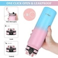 thumbnail image 4 of czcpp-32 oz Bouteille d'Eau de Sport Isolée en Acier Inoxydable avec Bec Paille Grand Couvercle Double Paroi Réutilisable Étanche avec Sangle (Rose Bleu 3 Couvercles), 4 of 4