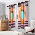 thumbnail image 2 of Yayeee Window Curtains Light Filtering 63"x52" Grommet Panel Pair Home Living Room Decor, Orange Circle, 2 of 7