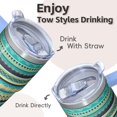thumbnail image 4 of 20oz Insulated Tumbler with Lid and Straw, Bohemian Design Stainless Steel Coffee Cup, Double Wall Vacuum Travel Mug, Leakproof, 4 of 5