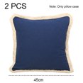thumbnail image 2 of Funda de almohada de lino de color sólido de 2 piezas, adecuada para sofá, dormitorio y ciclismo., 2 of 5