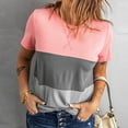 thumbnail image 2 of Diufon Womens Tops Trendy Casual Color Block Short Sleeve Crewneck T Shirts Loose Basic Tunic Tee Blouses, 2 of 7
