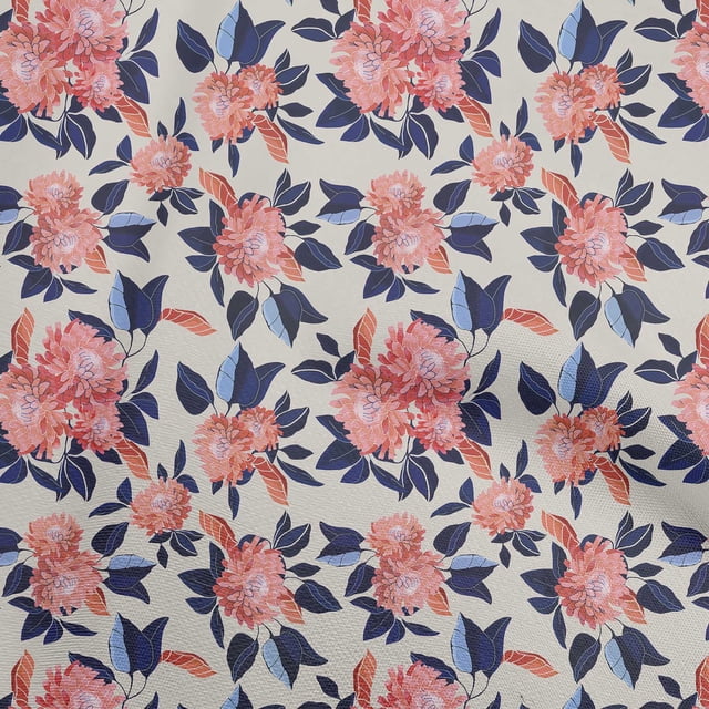 oneOone Silk Tabby Dark Beige Fabric Floral Craft Projects Decor Fabric Printed By The Yard 42 Inch Wide