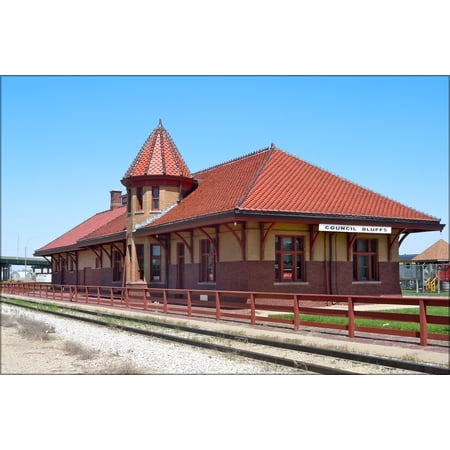 24"x36" Gallery Poster, Chicago, Rock Island & Pacific Railroad Passenger Depot Council Bluffs Iowa