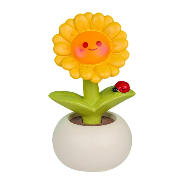 Girasol artificial en maceta, centro de mesa con flores artificiales, minifigura de coche Estilo C
