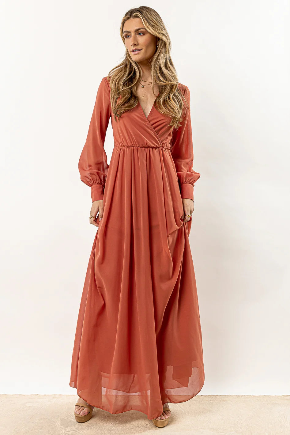 Bohme Veronica Maxi Dress in Terracotta for Women's PlusXXL