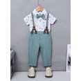 thumbnail image 5 of CARETOO Boy Clothes 0-18M Cotton Fabric Formal Outfit Shirt Tie Hat Suspender Pant Suit Clothing Set, 5 of 16