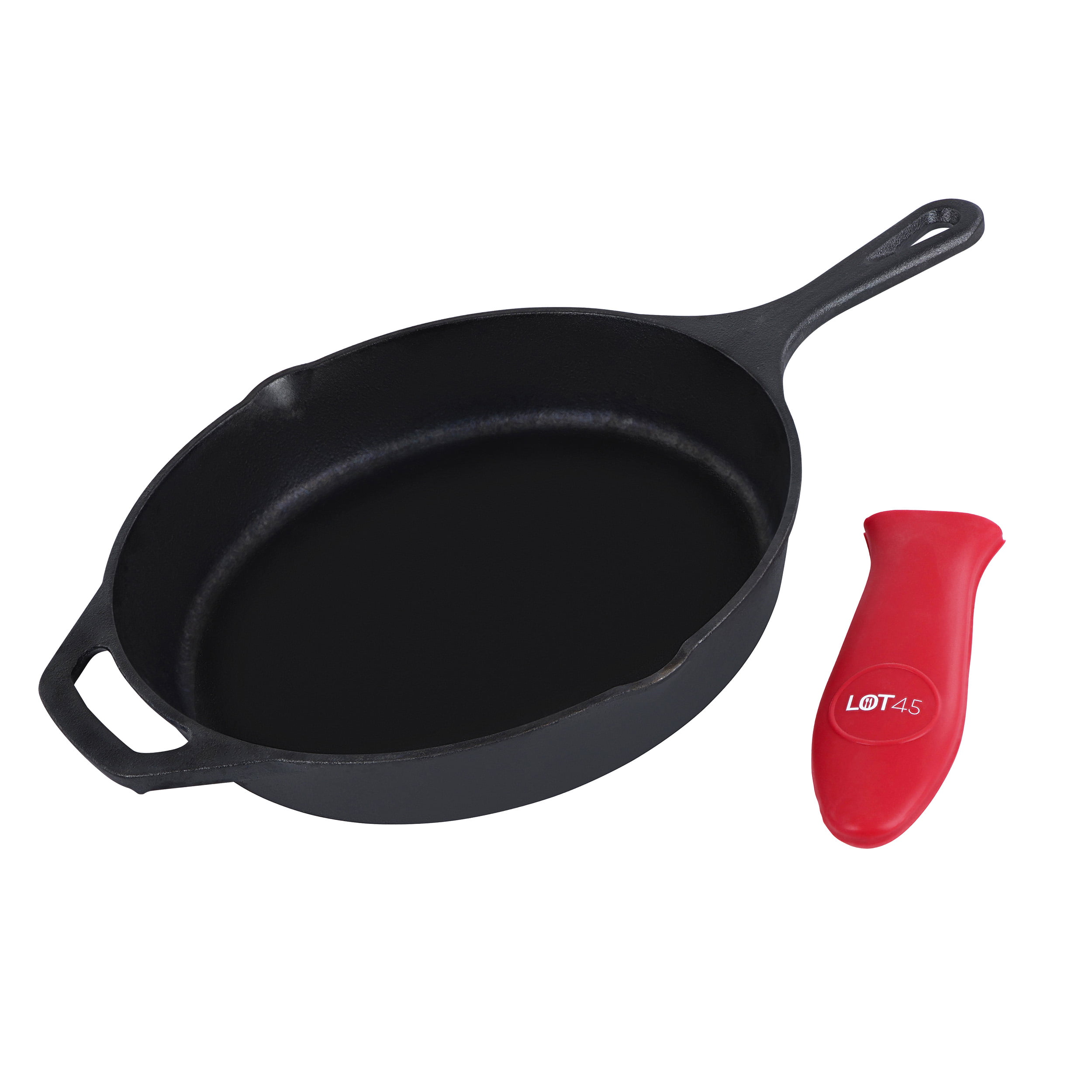 Lot45 Cast Iron with Silicone Handle Cover - 10in Cookware Frying - Walmart.com