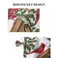thumbnail image 6 of Christmas Bathroom Window Curtain, Red Cardinal Poinsettia Hut Berry Pine Needles Light Filtering Coffee Kitchen Curtains, Bedroom Living Room Curtains 2 Panel 84"x54", 6 of 6
