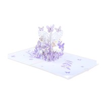 Fiaya Women 3D Pop Up Greeting Card, 1Pc Blossoms Butterfly Birthday Cards, Spring Card Mothers Day Card for Wife Husband Girlfriend Bride Anniversary Card, 5.91 x 7.87 Inch (Purple)