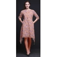 thumbnail image 3 of Bimba Orange Orchid Floral Women Kurtas Ethnic Printed Asymmetric Summer Wear Tops For Women Large, 3 of 6
