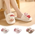 thumbnail image 1 of Ganfancp Santa Claus Zapatillas de Casa Zapatillas de Dormir para Mujer Fuzzy Comfy Lined Slide Shoes Ofertas Del Día Liquidación 1X Zapatos, 1 of 7