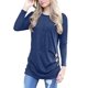thumbnail image 1 of Blusa informal de manga larga con cuello redondo y cuello redondo para mujer Xemadio CJWUS-4417, 1 of 1