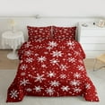 thumbnail image 2 of Manfei Red Cartoon Snowflake Bedding Comforter Set for Teen, Winter Snow Twin Comforter Sets, Western Christmas Festival Reversible Bedding Set, Breathable Home Decor, 2pcs, 2 of 8