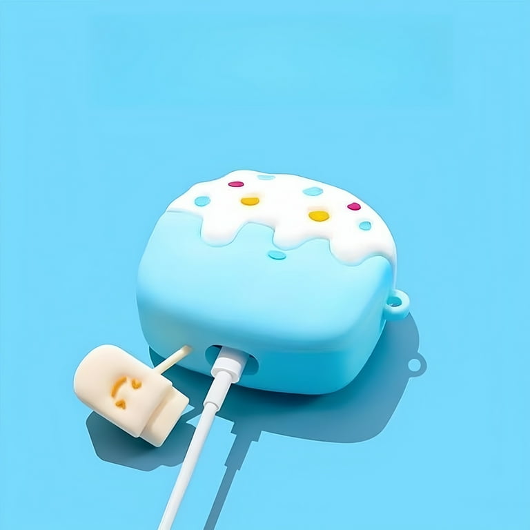 Shell Vanguard Blue and White Ice Cream Shaped Silicone Headphone