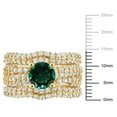 thumbnail image 2 of Everly Women's Created Sapphire and Created Emerald Yellow Gold Plated Bridal Set, 2 of 8