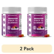 (2 pack) Vitamatic Prebiotic Fiber Gummies for Adults, 7G Extra Strength, Zero Sugar Added, 240 Pectin Based Gummies, Digestive Health & Regularity Support