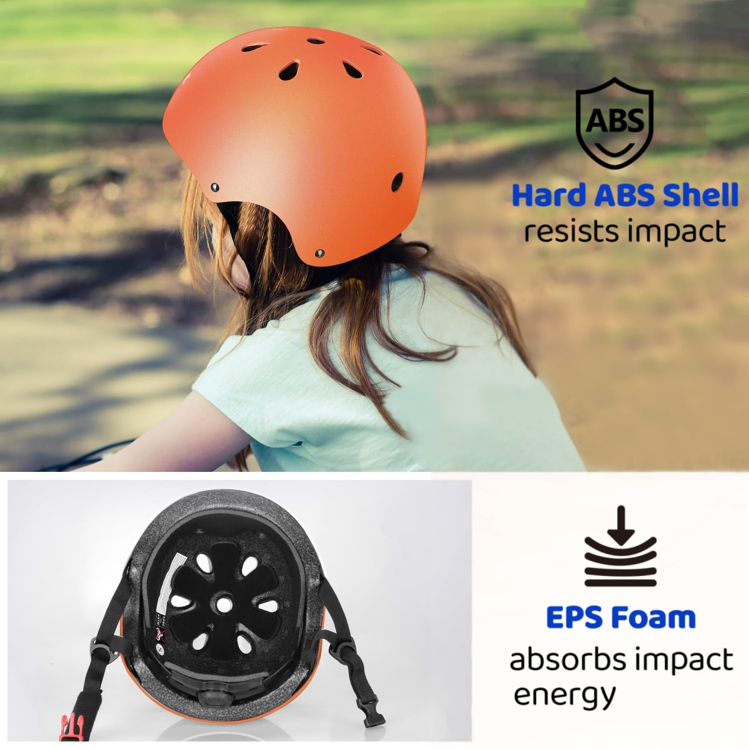 Besttravel Kids Bike Helmet, Toddler Bicycles Helmets for Ages 3-8 Years Boys Girls, Multi-Sport Kids Helmet for Bicycles Skateboarding Scooter Balance, Orange