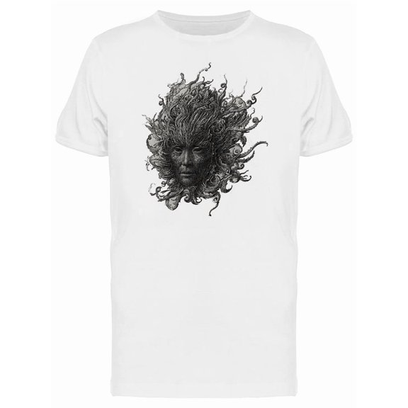 Black Sketch Of A Gorgon Head Tee Men's -Image by Shutterstock