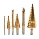 thumbnail image 4 of Juego de brocas escalonadas con revestimiento de Ti, herramienta de corte de agujeros de flauta recta de Metal con punzón central, vástago Triangular, 4 of 8
