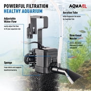 Aquael Pat Mini Internal Aquarium Filter for Small Freshwater Fish Tanks, Adjustable Flow Sponge Filter with Aeration Tube, Up to 31 Gallons