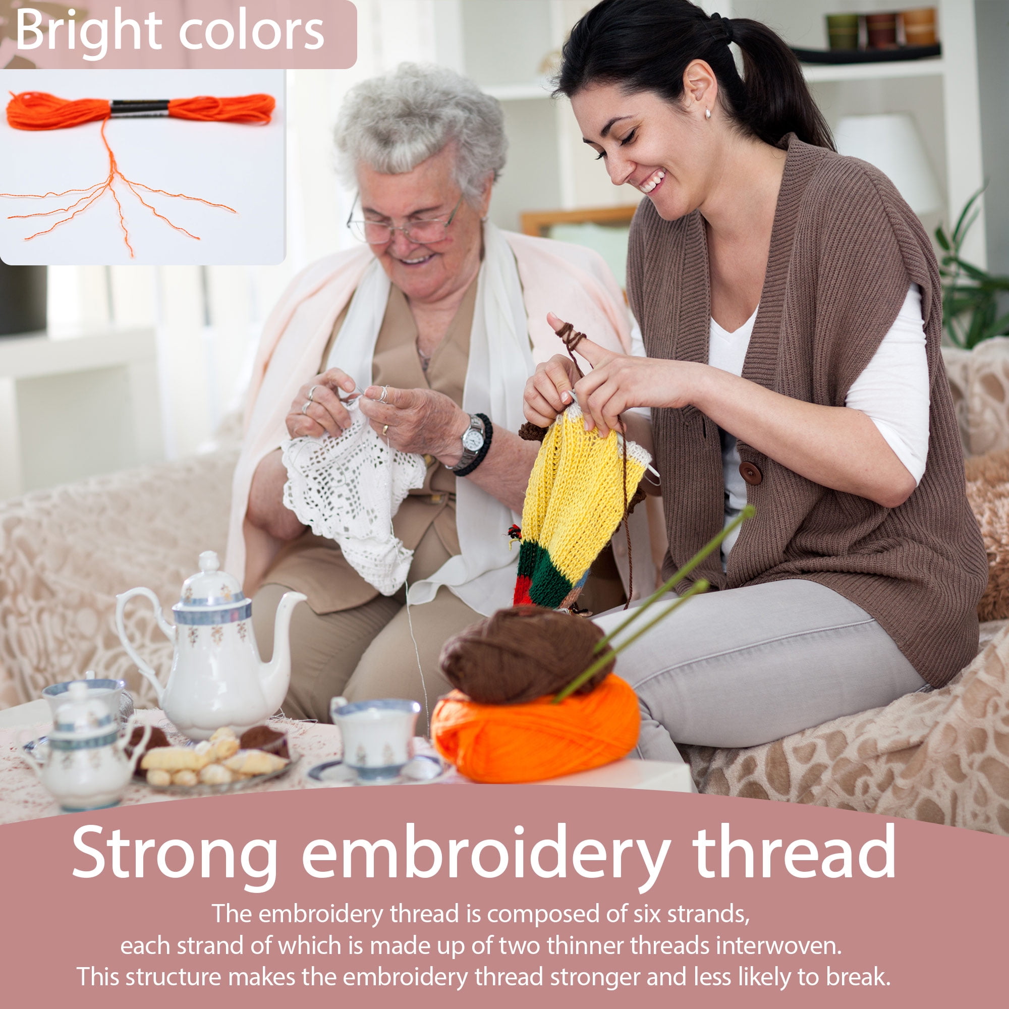 Embroidery Thread Friendship Bracelet String Premium Rainbow Color Floss Bobbins Needl Epoint thread Variegated Floas  for Cross Stitch, Hand Embroidery, String Art
