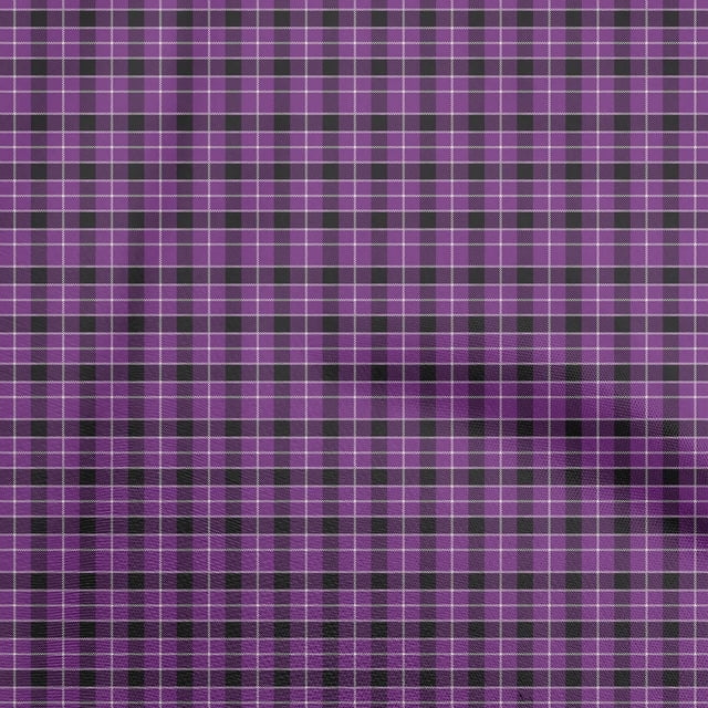 oneOone Cotton Jersey Purple Fabric Check Craft Projects Decor Fabric Printed By The Yard 58 Inch Wide