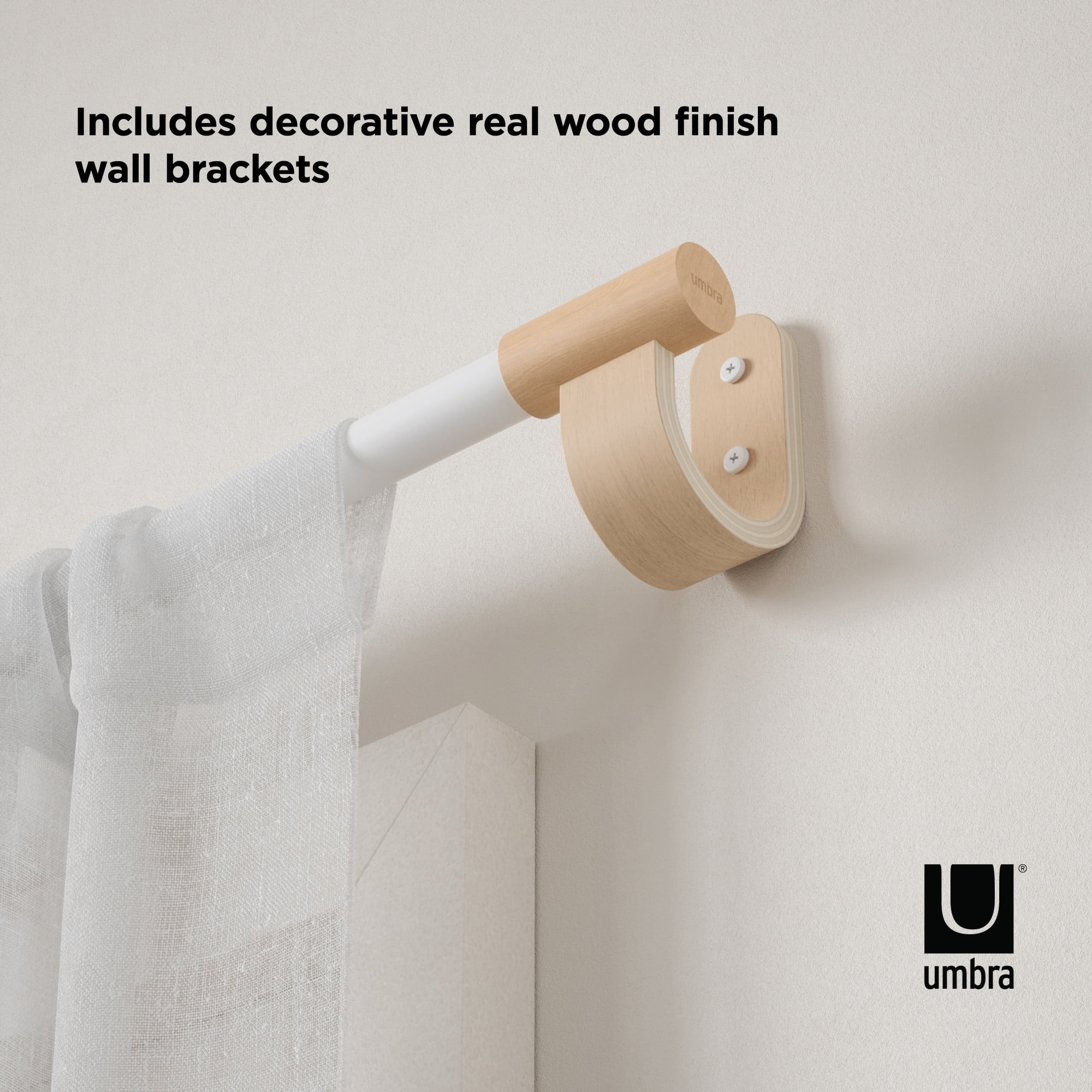 Umbra Bellwood White 2.5cm Adjustable Curtain Rod, 42.00 in