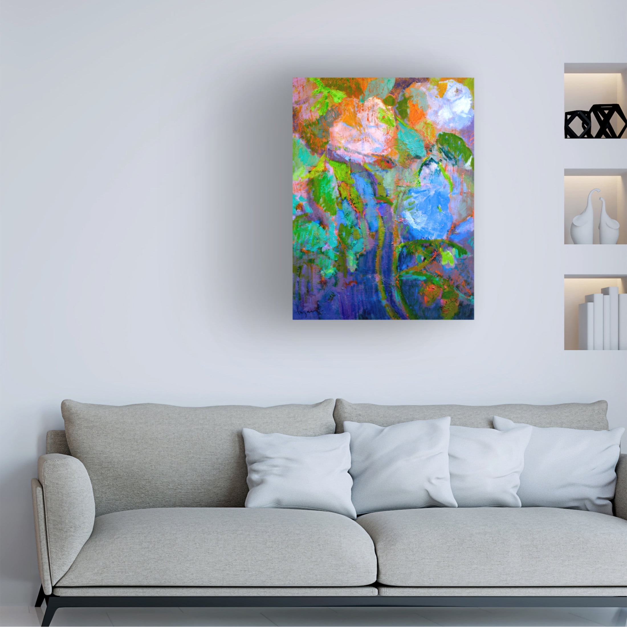 Canvas Wall Art - Dorothy Fagan 'Moonflowermidnight' Wall Art for Living Room, Bedroom, or Office D?cor by Trademark Fine Art - 18 x 24 Inches