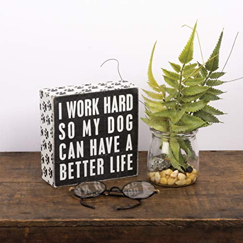 5" Square Dog Can Have ... Details about   Primitives by Kathy 21490 Pawprint Trimmed Box Sign 