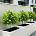 thumbnail image 5 of CaiYueKe 1 Counts 19.2" Outdoor Artificial Plants Topiary Trees - UV Resistant Faux Greenery Fake Shrubs Bushes for Front Porch Home Garden Patio Decor with Ground Spike, 5 of 6