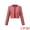 Deep Red, variant on Women's Houndstooth Collarless Plaid Cropped Tweed Jacket XL Black White
