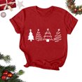thumbnail image 3 of Navidad Mujeres Tops, Cuello Redondo Manga Corta Impresa Camiseta, Vintage Holiday Humor Tee Top, 3 of 4