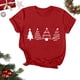 thumbnail image 2 of Navidad Mujeres Tops, Cuello Redondo Manga Corta Impresa Camiseta, Vintage Holiday Humor Tee Top, 2 of 4