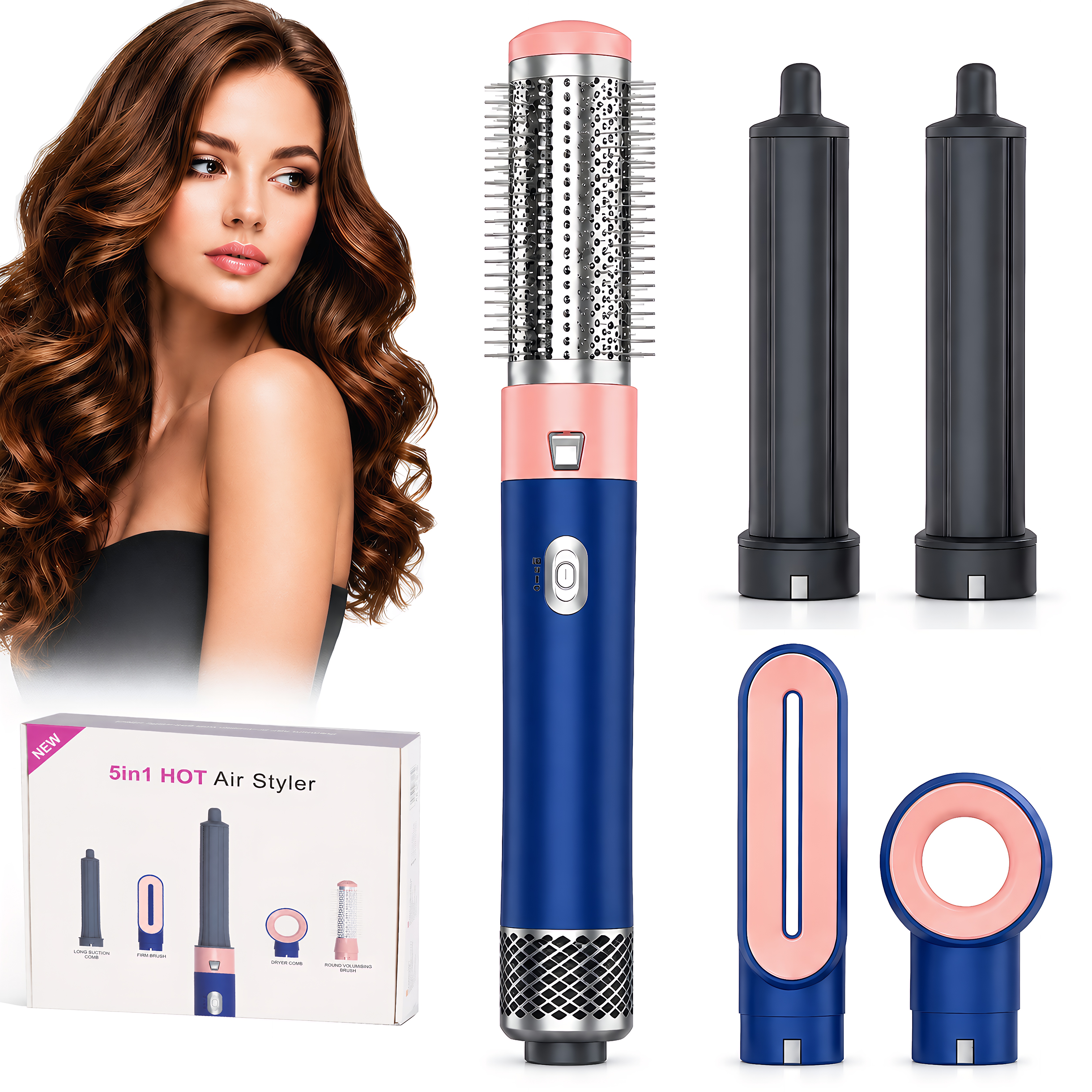 Starbiao 5-in-1 Ionic Hair Dryer Brush Set Pink photo 1