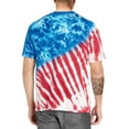 thumbnail image 2 of LA LEELA Men's 4th of July Patriotic US American Flag Tshirt Short Sleeve Tie Dye Tee Crewneck Cotton T-Shirts Shirts for Men L Blue, Freedom, 2 of 5