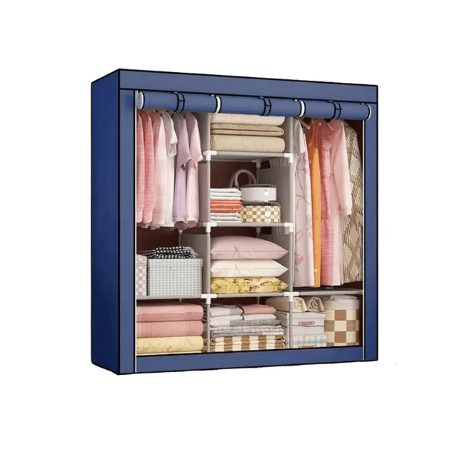 Closet Armable Armario Zapatero Ropero Organizador De Ropa De Acero Inoxidable Xtellar Color Azul
