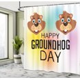 thumbnail image 5 of Ambesonne Groundhog Day Shower Curtain, Happy Colorful Marmot, 69"Wx84"L, Pale Caramel and Multicolor, 5 of 5