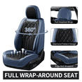 thumbnail image 4 of Florich Car Seat Covers Full Set, Waterproof Faux Leather Seat Protectors, Automotive Interior Cushions Universal Fit for Most Cars Suv Trucks, Black&Blue, 4 of 8