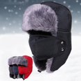 thumbnail image 2 of Unisex Cap Plush Lining Ear Protection Autumn Winter Thicken Warm Couple Hat for Skiing, 2 of 10