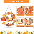 thumbnail image 1 of Fall Front Door Decor, 12 Inch Fall Wreaths for Front Door, 3D Wooden Fall Door Sign Hanging Pumpkin Maple Leaf Wreath, 1 of 6