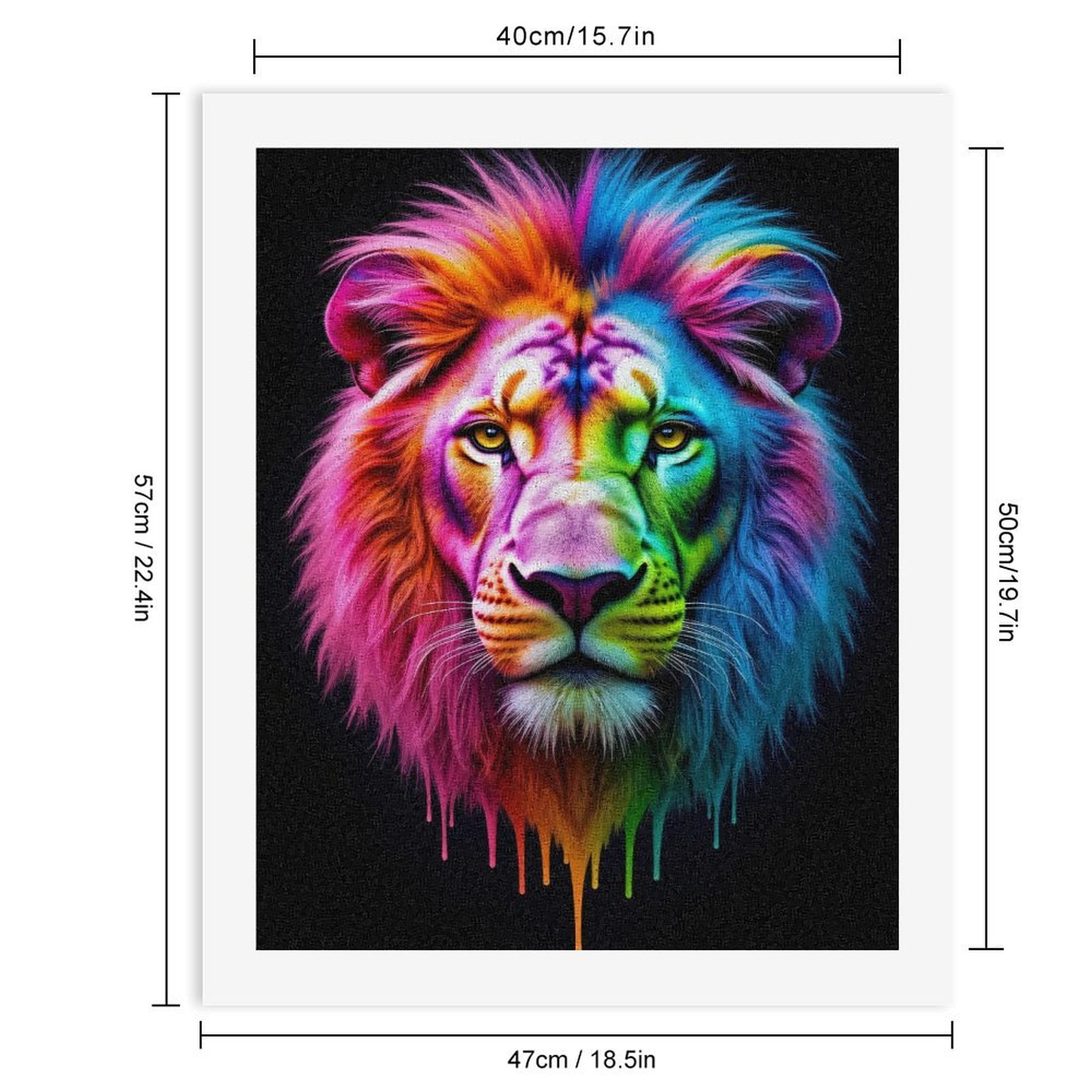 Paint By Numbers Kit for Adults Beginner - DIY Rainbow Lion Portrait Art Canvas Painting Kits for Adults, Frameless Paint By Number for Adults for Home Wall Decor 16x20 Inch